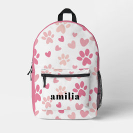 Mochila impressa colorida rosa-branca personalizad