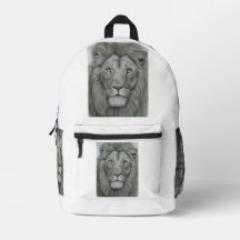 Mochila Impressa com Leão Majestoso
