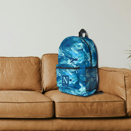 Mochila Monográfica com Camuflagem de Onda Azul