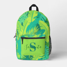 Mochila monográfica tropical com nome