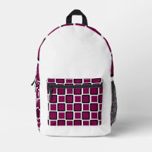 Mochila Negra Moderna com Vinho e Pares Brancos