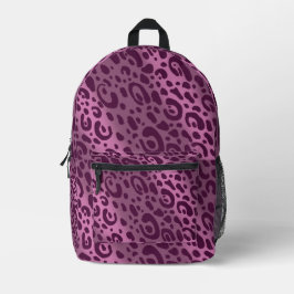 Mochila para impressão púrpura Leopardo