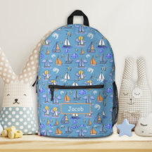 Mochila Personalizada de Barco à Vela Azul