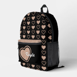 Mochila Personalizada do Coração da Glitter Dourad