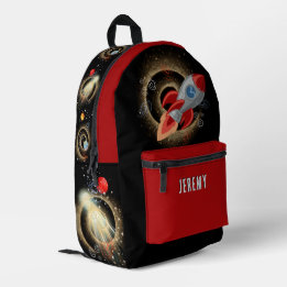 Mochila personalizada vermelha e preta