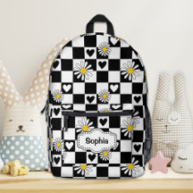 Mochila Personalizada Xadrez Preto e Branco