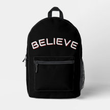 Mochila Preta com Citação Inspiradora 'Acredite'