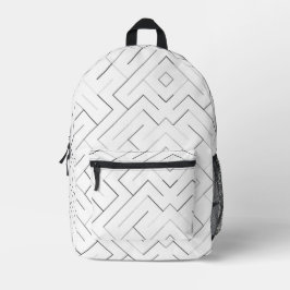 Mochila Preta e Cinza com Linhas Geométricas Moder