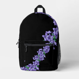 Mochila Preta Floral Puro
