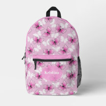 Mochila Rosa Feminina Borboleta Kawaii Personaliza