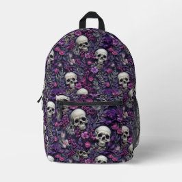 Mochila Skulls & Purple Flowers