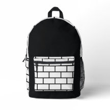 Mochila Urbana de Parede de Tijolo Preto e Branco
