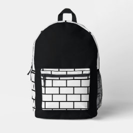 Mochila Urbana de Parede de Tijolo Preto e Branco