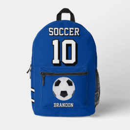 mochilas de futebol azul jogador personalizado