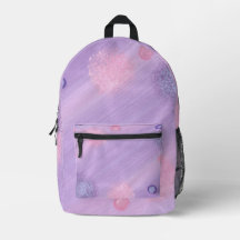 Mochilas e esferas com lavanda e rosa