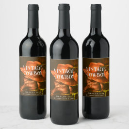 Mockup Vintage Cowboy Ocidental - Rótulos de Vinho
