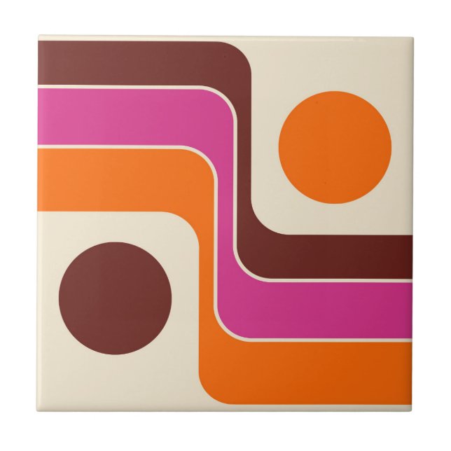 Mod 1970s Retro Style Geometric Design (Frente)