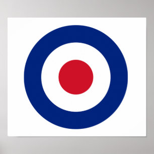 MOD Blue Red and White Poster   Presentes MOD