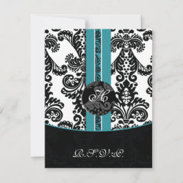 mod damask aqua rsvp standard 3.5 x 5