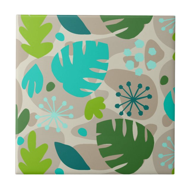 Mod Monstera Leaf Abstrato havaiano Tropical - Leg (Frente)