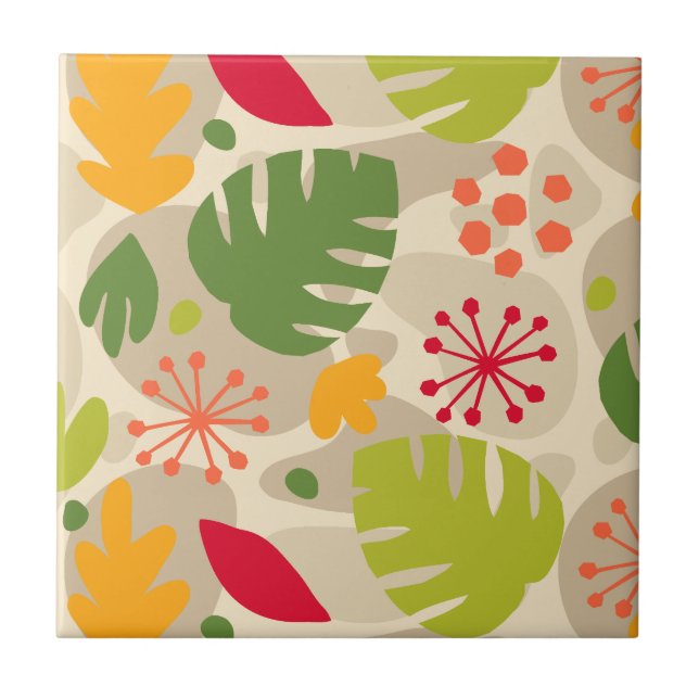 Mod Monstera Leaf Abstrato Hawaiian Tropical Quent (Frente)
