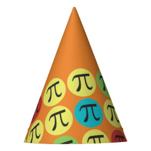 Mod Pi Símbolos Laranja Coloridos Chapéus de Parti