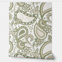Mod Retro Paisley Oliva Bege