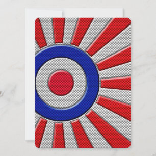 Mod Roundel Sunburst Design em Estilo de Fibra de