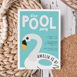 Mod Swan | Convite de Aniversário de Piscina