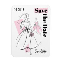 Moda cor-de-rosa Salve o ímã flexível Data