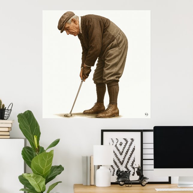 Moda de Golfe dos Anos 1920 - Impressão de Arte (Escritório em casa)