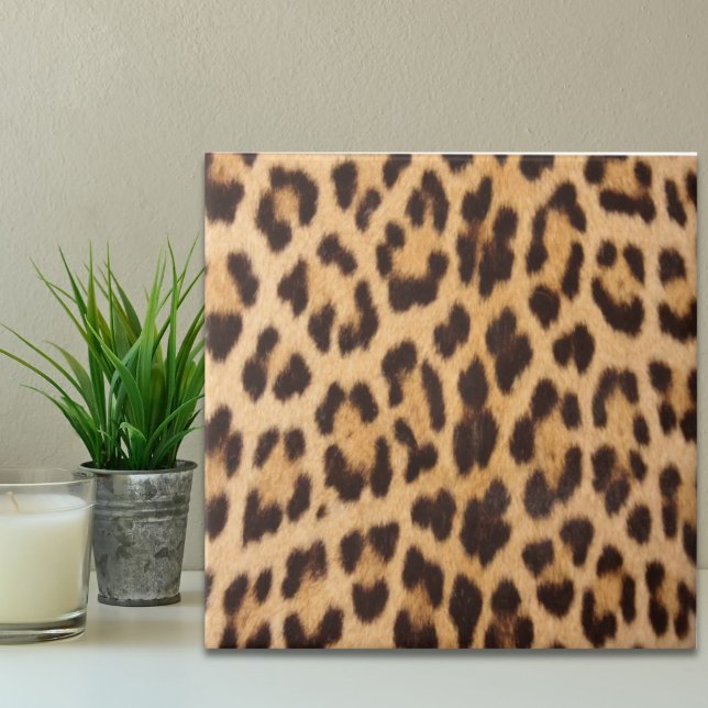 moda de safari selvagem da Tendente na moda (trendy stylish wild safari fashion leopard print ceramic tile)