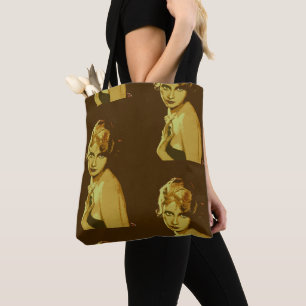 Moda De Vintage Por Toda A Barra De Tote De Impres