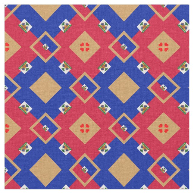 Moda do Tecido de tendências da bandeira do Haiti (Detalhe)