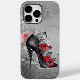 Moda Gótica Estiletto Espetado e Rosa vermelha