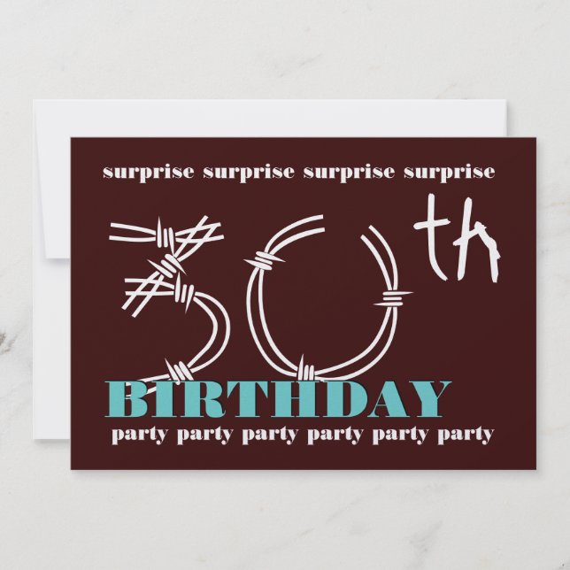 Modelo 30 SURPRISE Convite de aniversário (Frente)