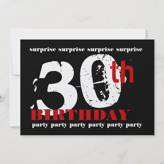 Modelo 30 SURPRISE Convite de aniversário (Frente)