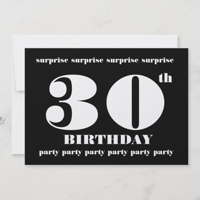 Modelo 30 SURPRISE Convite de aniversário (Frente)