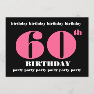 modelo 60º Convite de aniversário preto