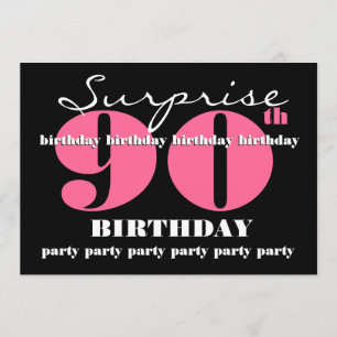 Modelo 90 SURPRISE Convite de aniversário