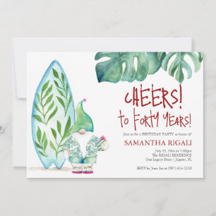 Modelo aniversário de 40 anos de Convite de festas
