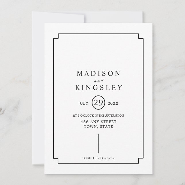 modelo antiga estrutura da escola Convite de Casam (Frente)