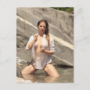 Modelo ao ar livre quente cartão postal de foto