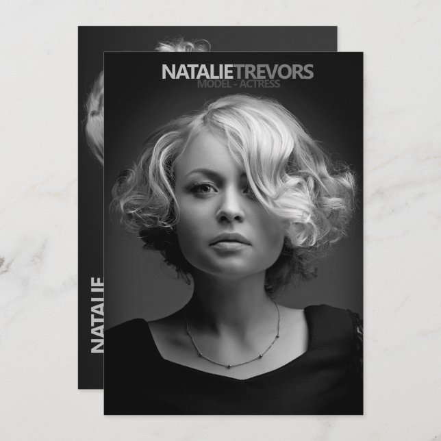 Modelo Ator 2 Lado 2 Cartão Zed de Foto 5x7 Comp (Frente/Verso)