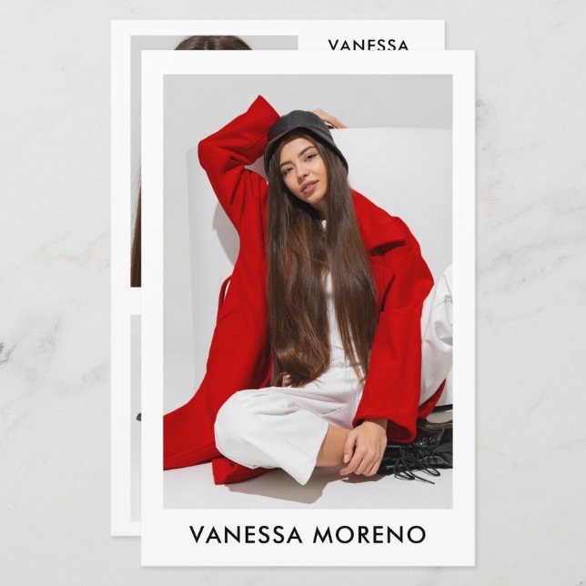 Modelo Ator Comp Card 4 Foto 2 Folheto Branco Late (Frente/Verso)