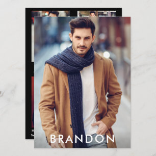 Modelo Ator Comp Card Name Wht - 4 Photo Back