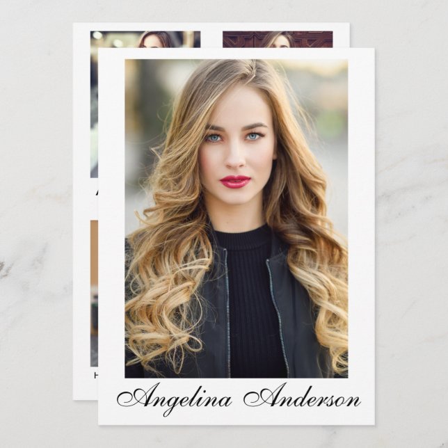 Modelo Ator Comp Card Wht - 4 Foto Back - Script (Frente/Verso)