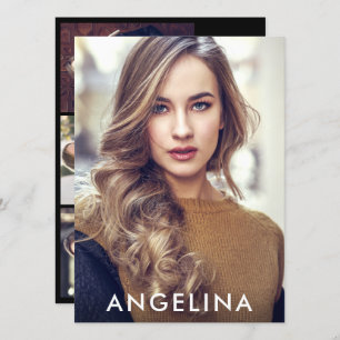 Modelo Ator Photo Professional Comp Card Preto W