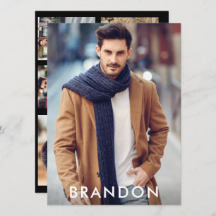 Modelo Ator Pro Comp Card 5 Photo Back Black