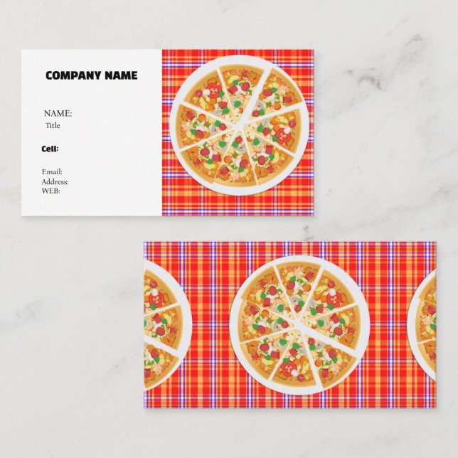 MODELO BÁSICO DE CARTÃO DE VISITA PIZZA  (Frente/Verso)